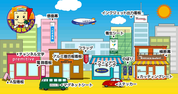 メイク広告看板説明画像