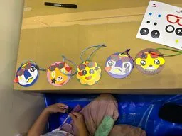 子どもたちが作った交通安全キーホルダー