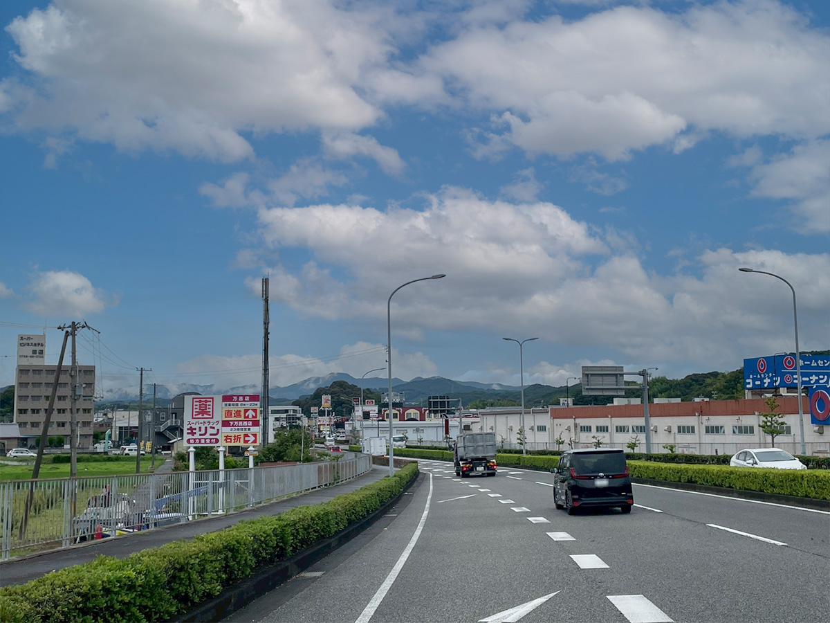 国道沿いのスーパードラッグキリン様の野立て看板